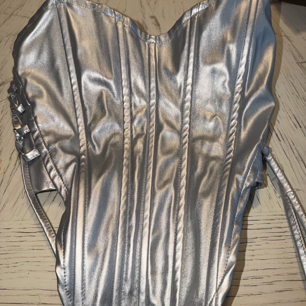 Elegant Silver Women's Bodysuit